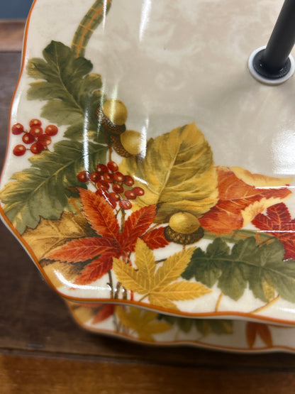 Multicolor 222 Fifth Autumn Celebration 2 Tier, 9 1/2"