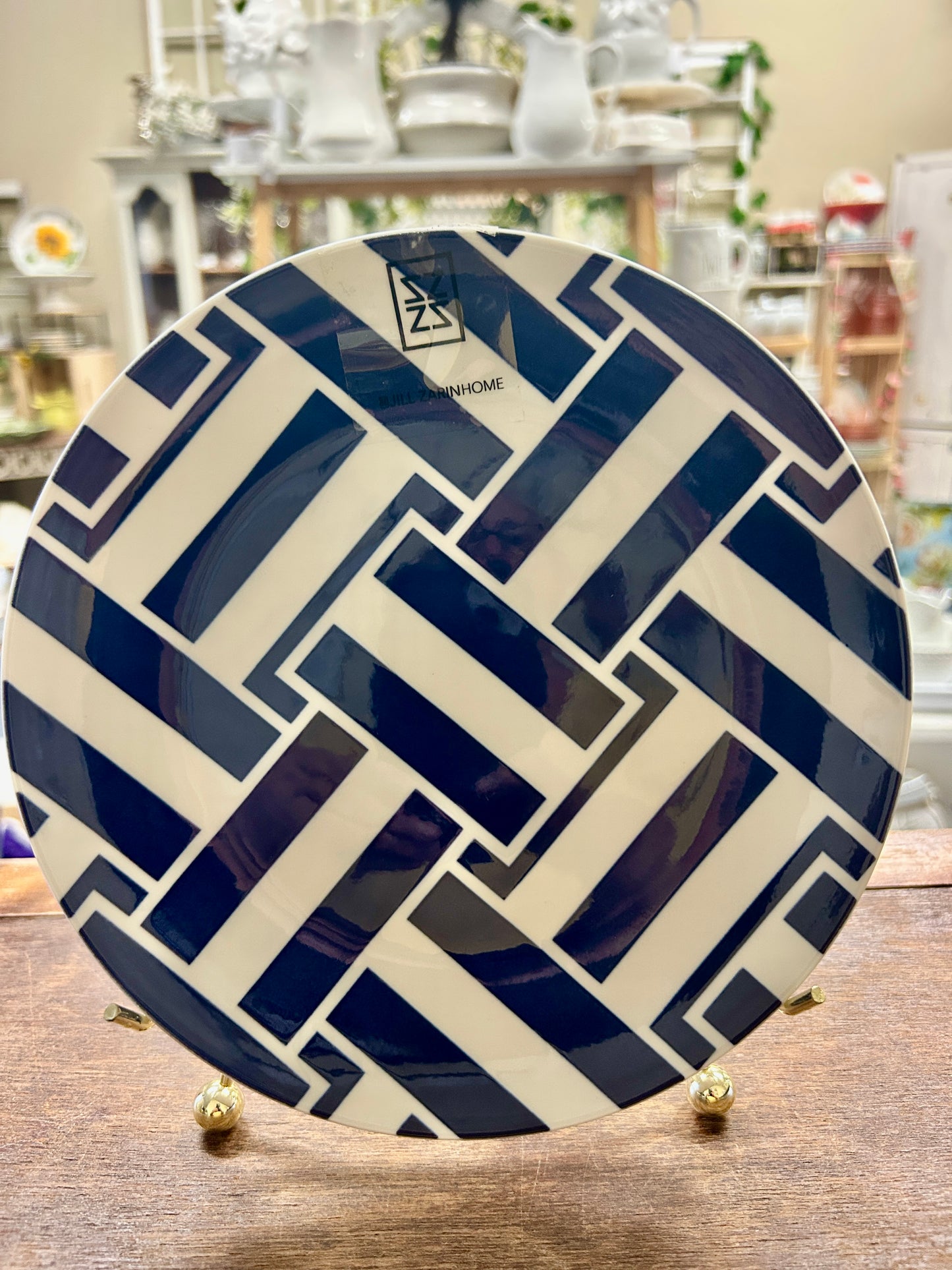 Blue & White Jill Zarin NEW Navy Montauk Plate, 8"