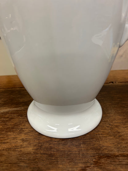 White Pillivuyt Queen Anne Pitcher France, 10"