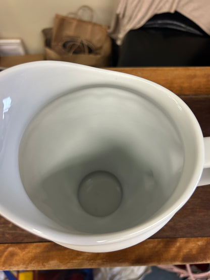White Pillivuyt Queen Anne Pitcher France, 10"