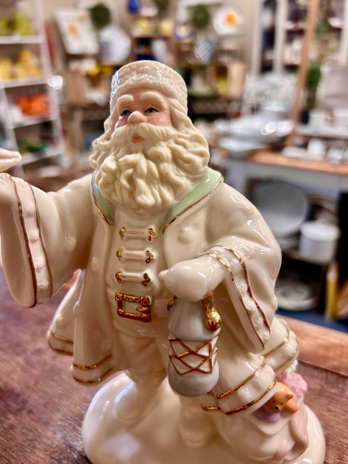 Cream Lenox Grandfather Frost, 7"