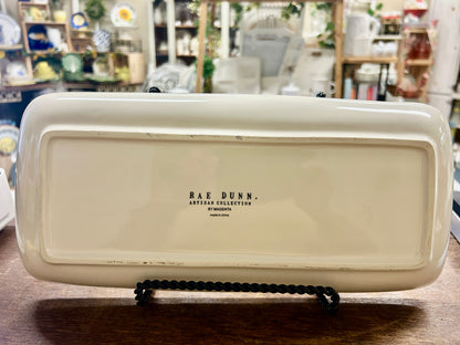 White Rae Dunn HOLD SIT READ Platter, 13"