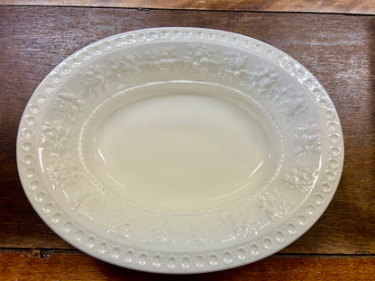 Cream Wedgwood Wellesley Oval Bowl England, 10 1/2"