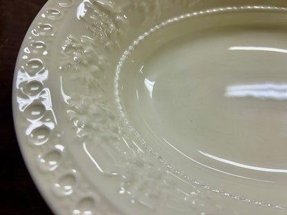 Cream Wedgwood Wellesley Oval Bowl England, 10 1/2"
