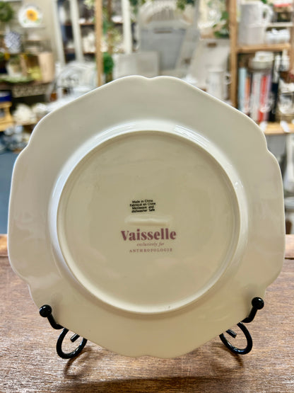 Pink Purple Red ANTHROPOLOGIE Vaisselle Pink & Purple Stripes Plate, 6 3/4"
