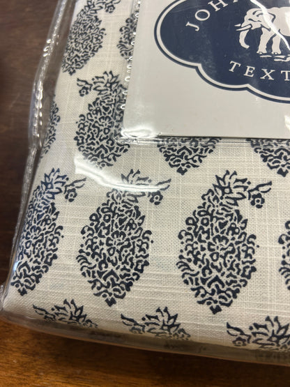 Blue & White John Robshaw NEW Indigo 90" Round Tablecloth, 90"