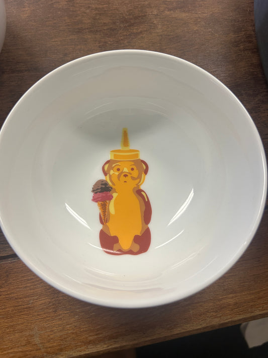 Orange & White Williams Sonoma Honey Bear Bowl FNNCH, 5 3/4"