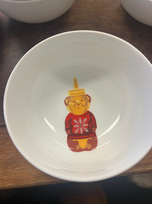 Orange & White Williams Sonoma Honey Bear Bowl FNNCH, 5 3/4"