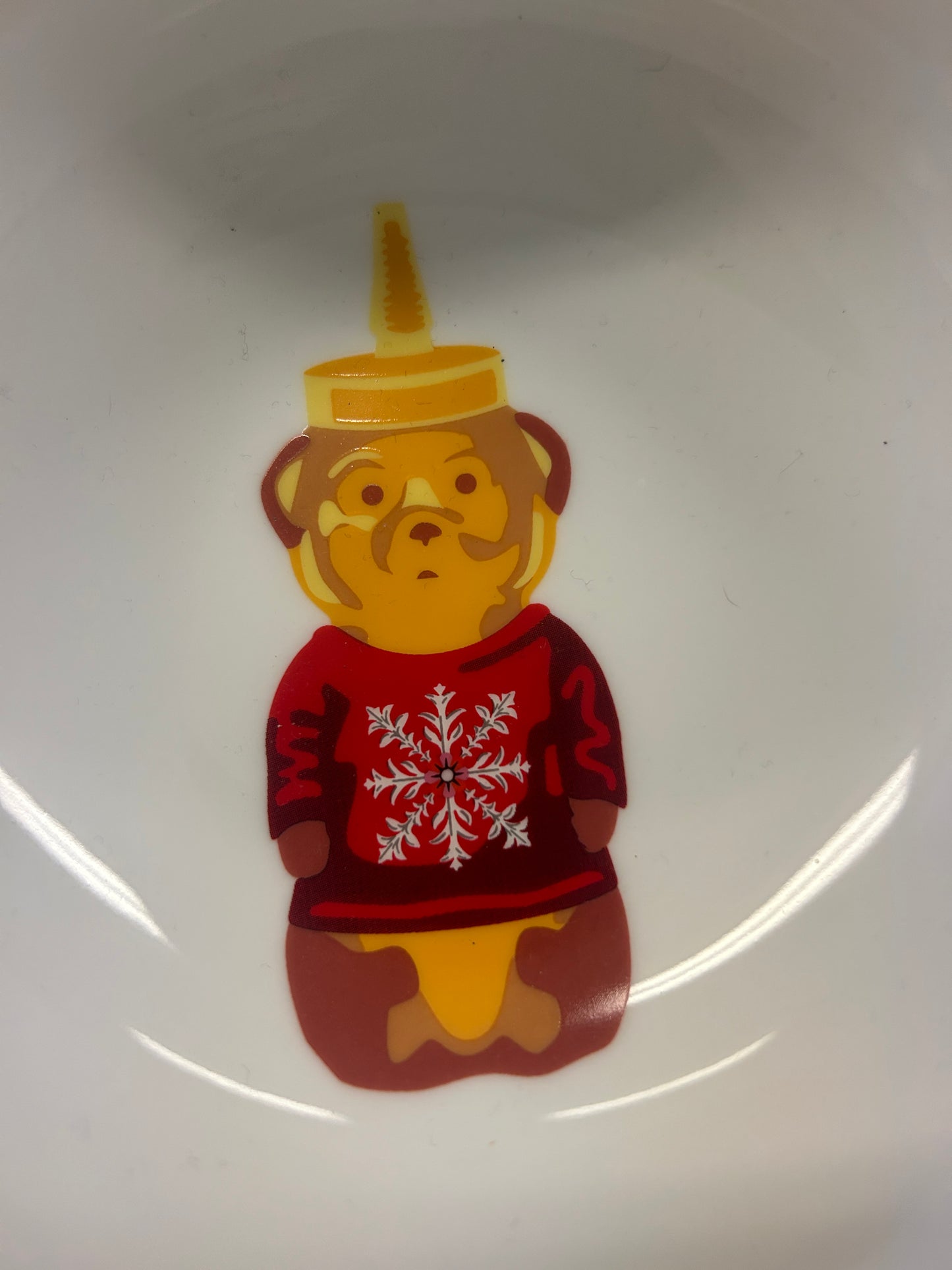 Orange & White Williams Sonoma Honey Bear Bowl FNNCH, 5 3/4"