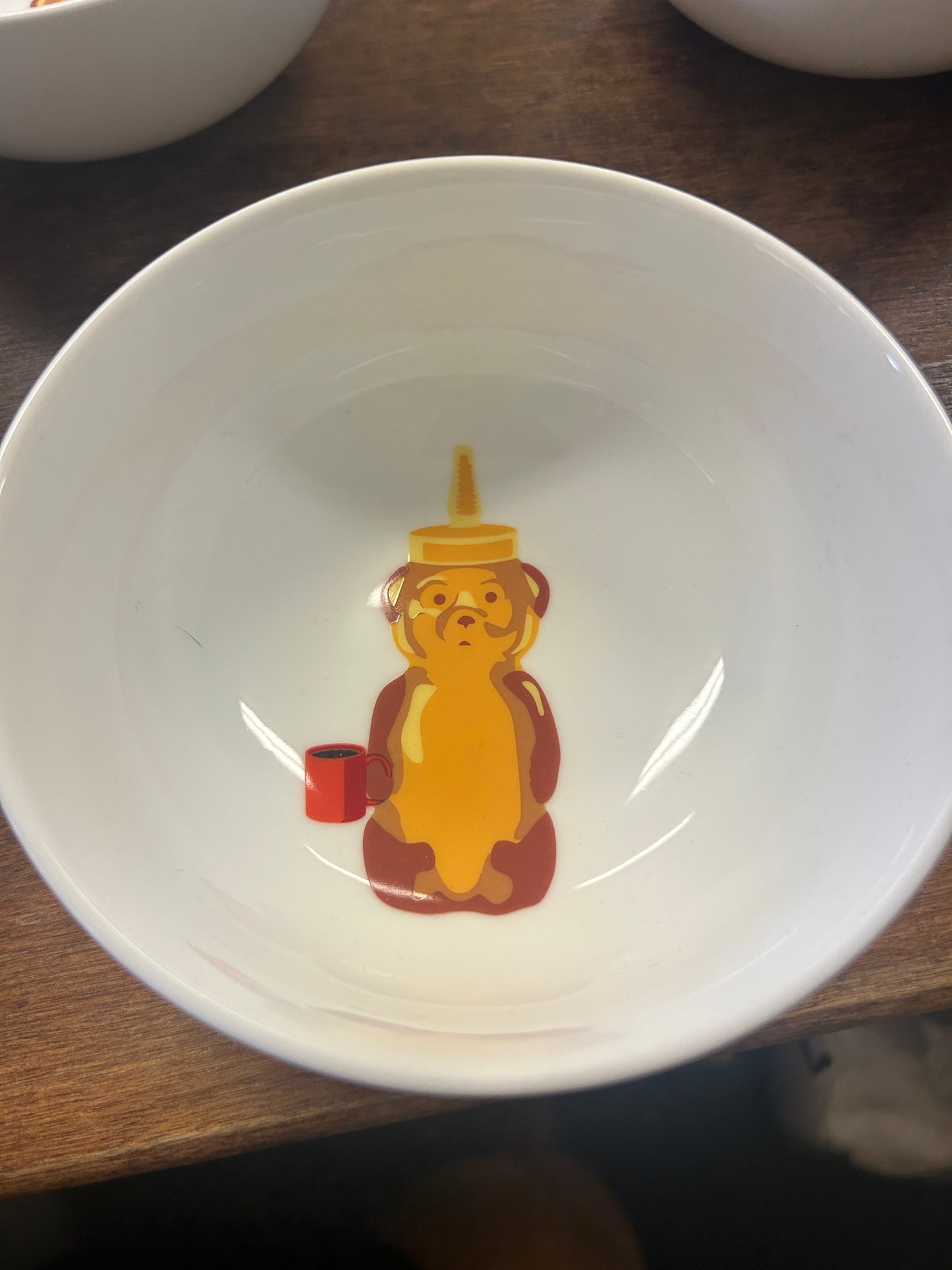 Orange & White Williams Sonoma Honey Bear Bowl FNNCH, 5 3/4"