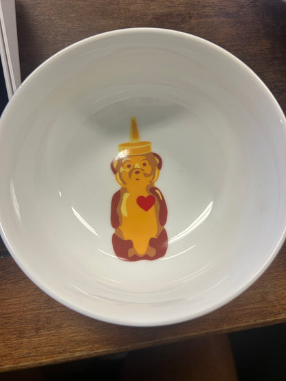 Orange & White Williams Sonoma Honey Bear Bowl FNNCH, 5 3/4"
