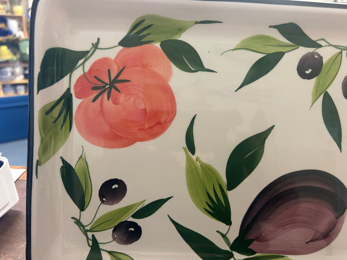 Multicolor Pizzato Olives Tomato Pepper Platter Italy, 16 1/2"