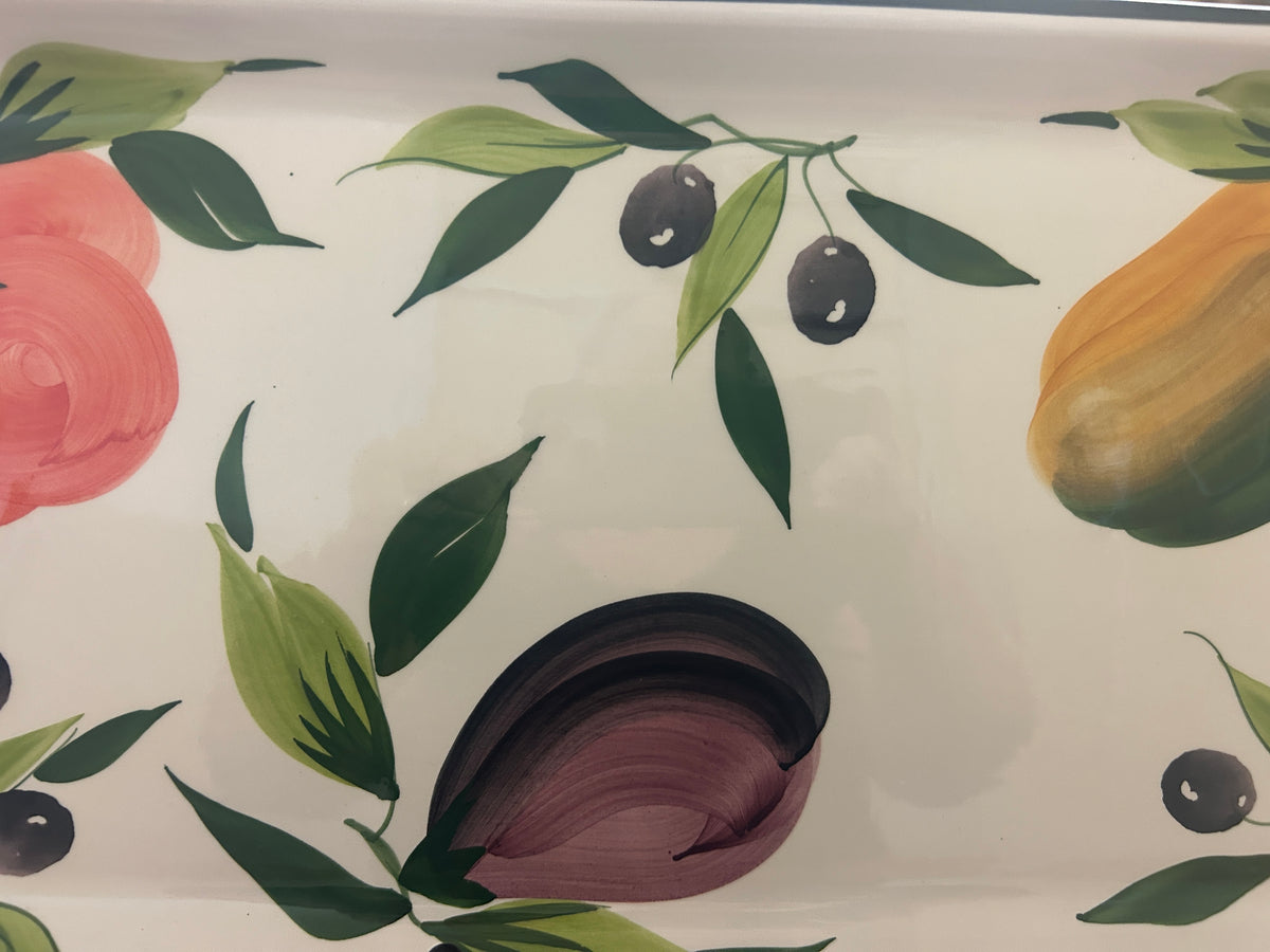 Multicolor Pizzato Olives Tomato Pepper Platter Italy, 16 1/2"