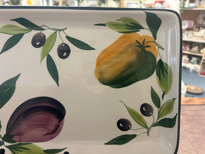 Multicolor Pizzato Olives Tomato Pepper Platter Italy, 16 1/2"