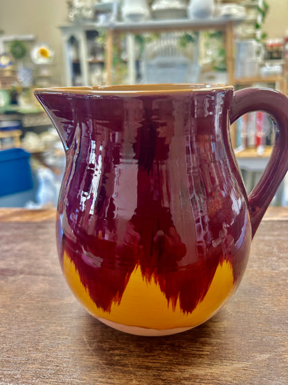 Stone Pitcher Cranberry Orange Glaze, 6"