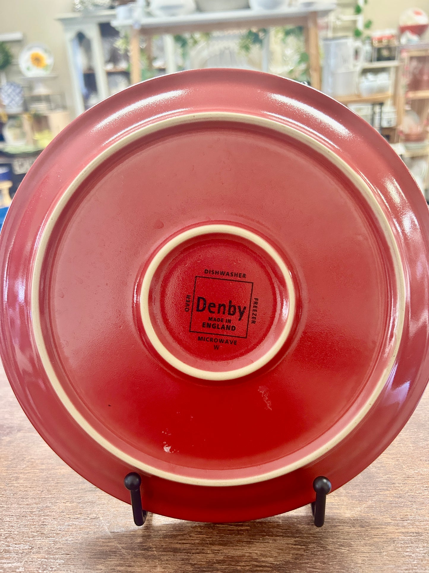 Denby Vintage Red Plate England, 8 3/4"