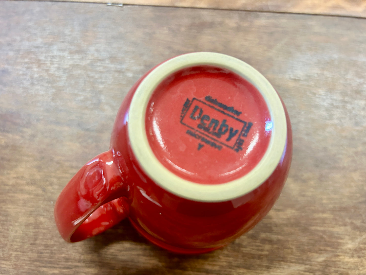Denby Vintage Red Mug England, 4"