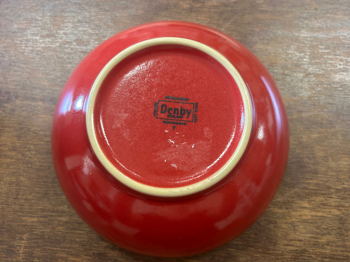 Denby Vintage Red Bowl England, 6 1/2"