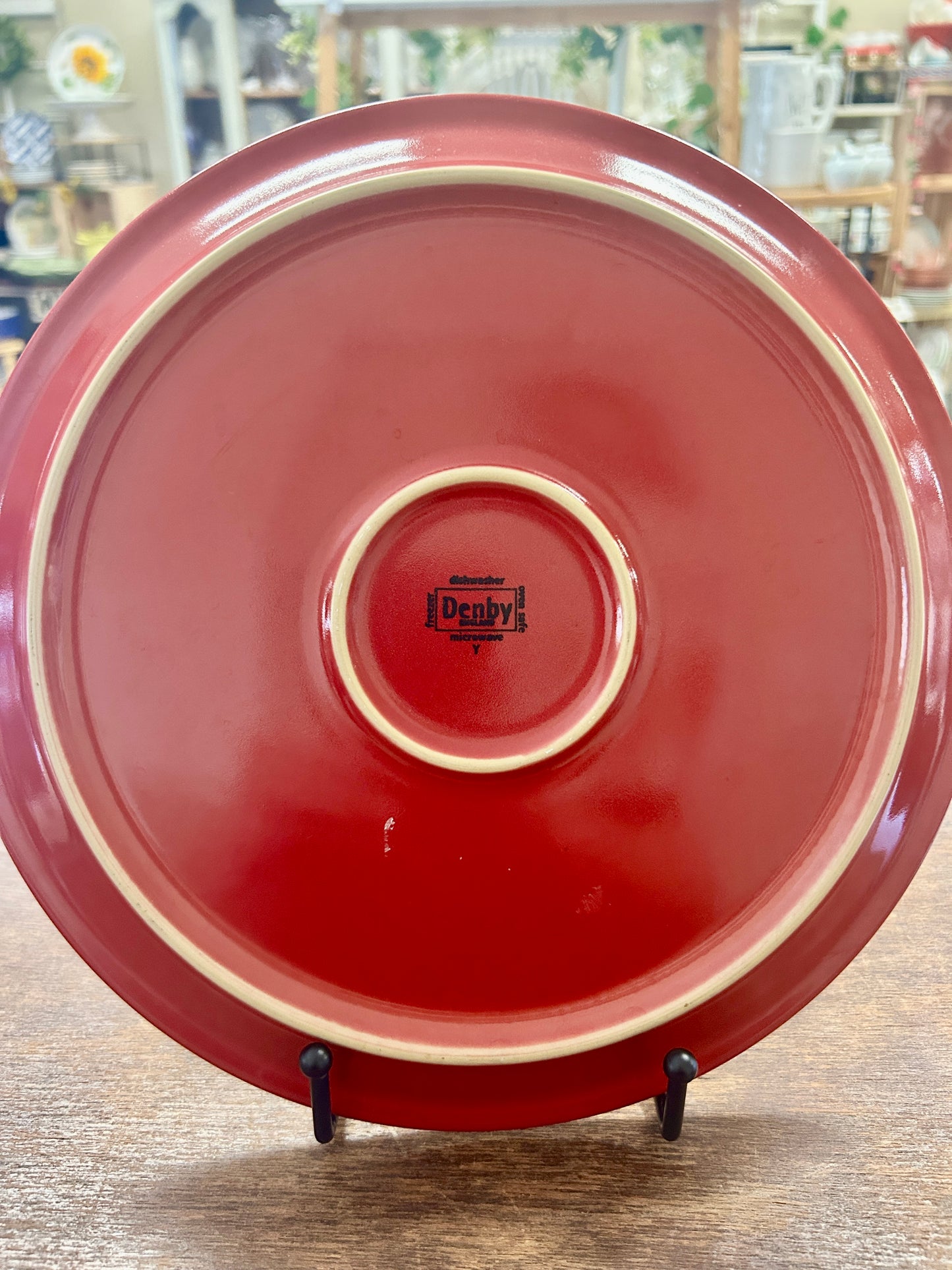 Denby Vintage Red Plate England, 10 1/2"