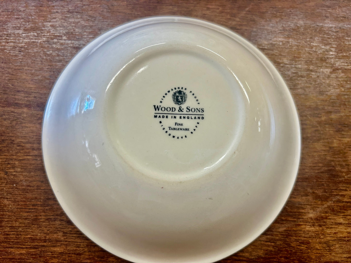 Cranberry Wood & Sons Colonial Rose Bowl England, 6 1/2"