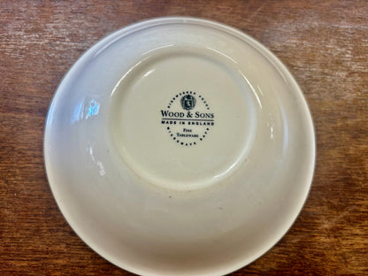 Cranberry Wood & Sons Colonial Rose Bowl England, 6 1/2"