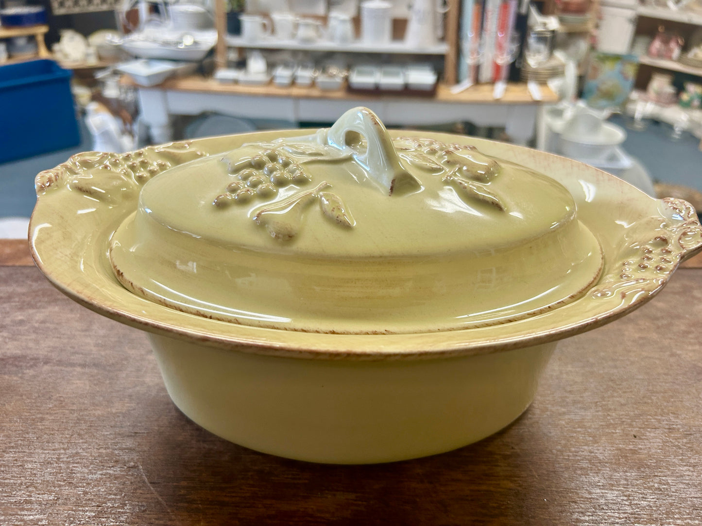 Yellow Casafina Madeira Harvest Covered Baker Portugal, 12"