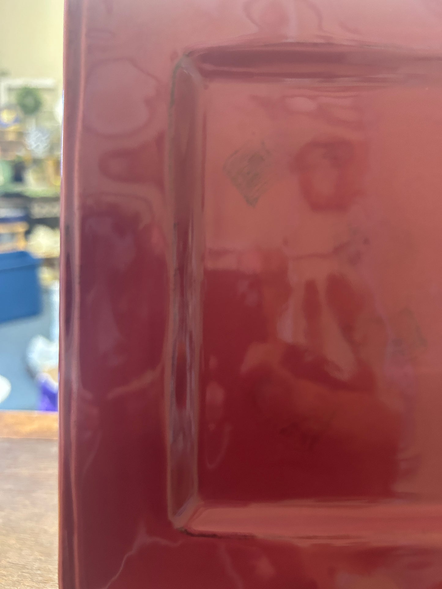 Gibson Cranberry Square Platter, 12 1/4"