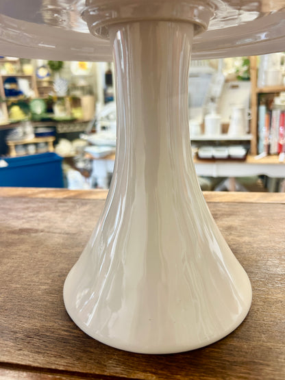 White Rae Dunn TASTY Cake Stand, 7 1/2"