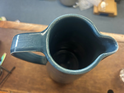 New York Stoneware Stoneware Blue Pitcher, 11"