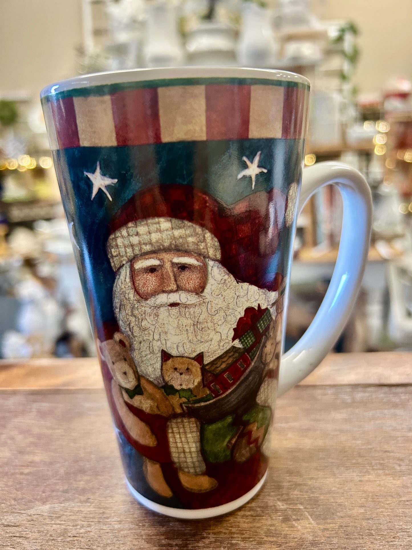 Multicolor Certified International Santa Tall Mug, 6"