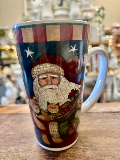 Multicolor Certified International Santa Tall Mug, 6"