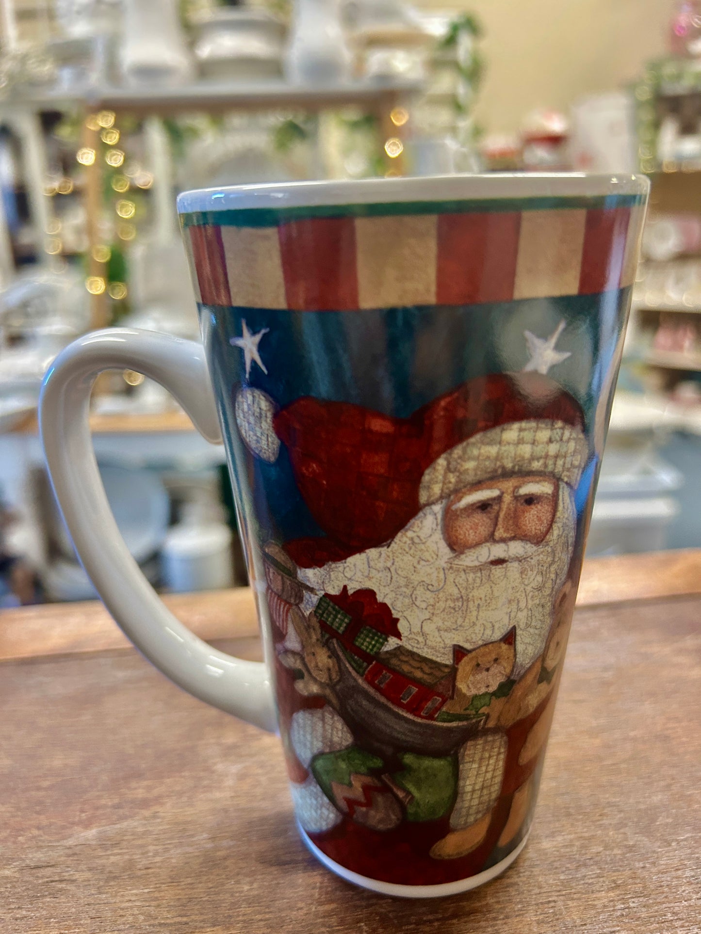 Multicolor Certified International Santa Tall Mug, 6"