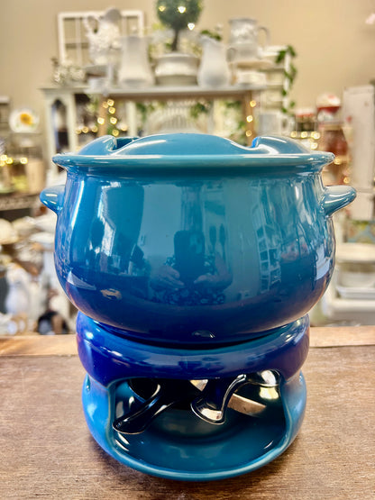 Tabletops Gallery Ombre Blue Fondue Pot, 7 1/2"