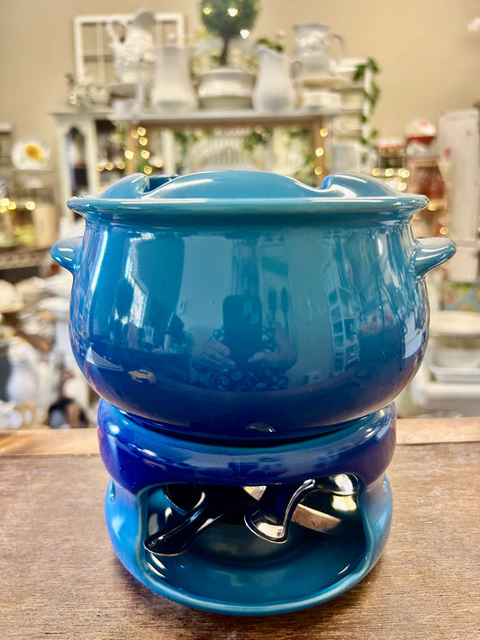 Tabletops Gallery Ombre Blue Fondue Pot, 7 1/2"