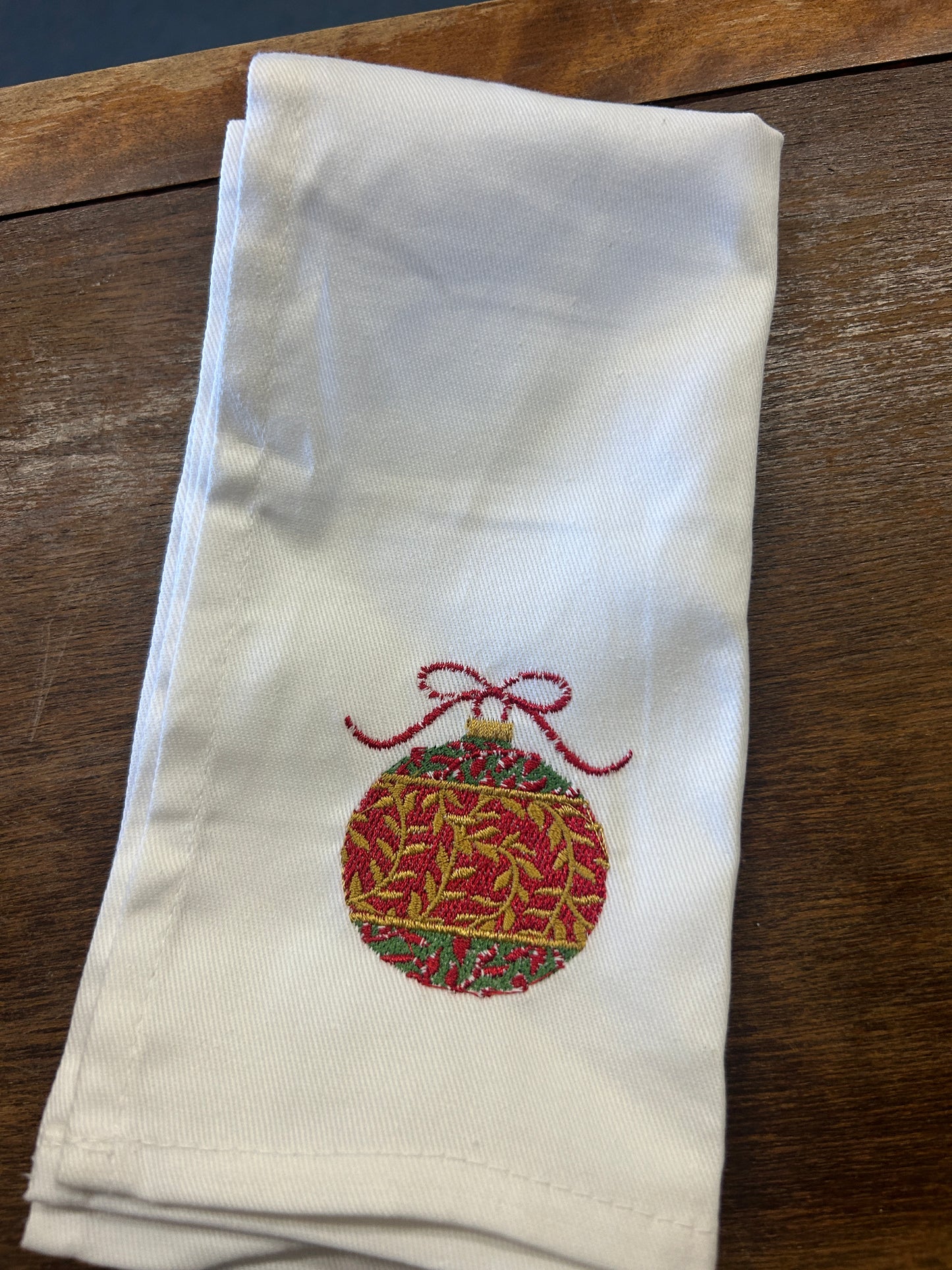 Red Green White Jingles & Joy Christmas Ornament Napkin