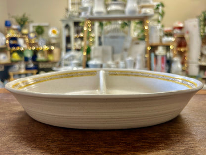Yellow Franciscan Hacienda Gold Divided Bowl, 11"