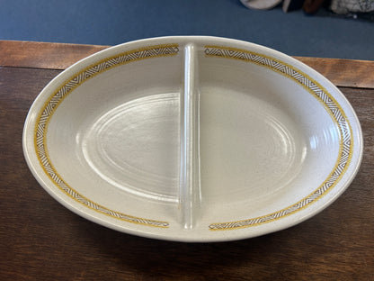 Yellow Franciscan Hacienda Gold Divided Bowl, 11"