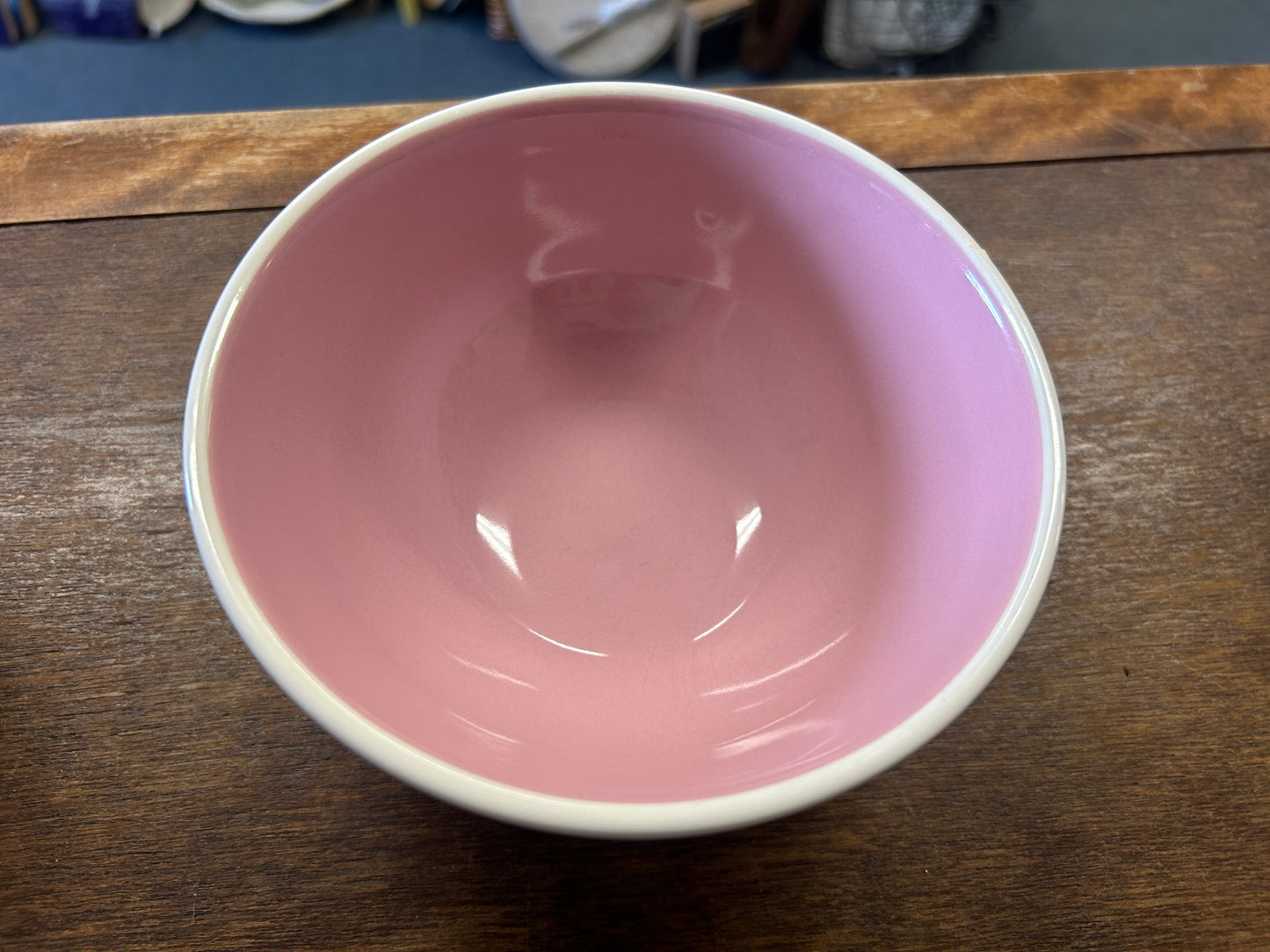 White Rae Dunn ICE CREAM Footed Bowl, 5 3/4"