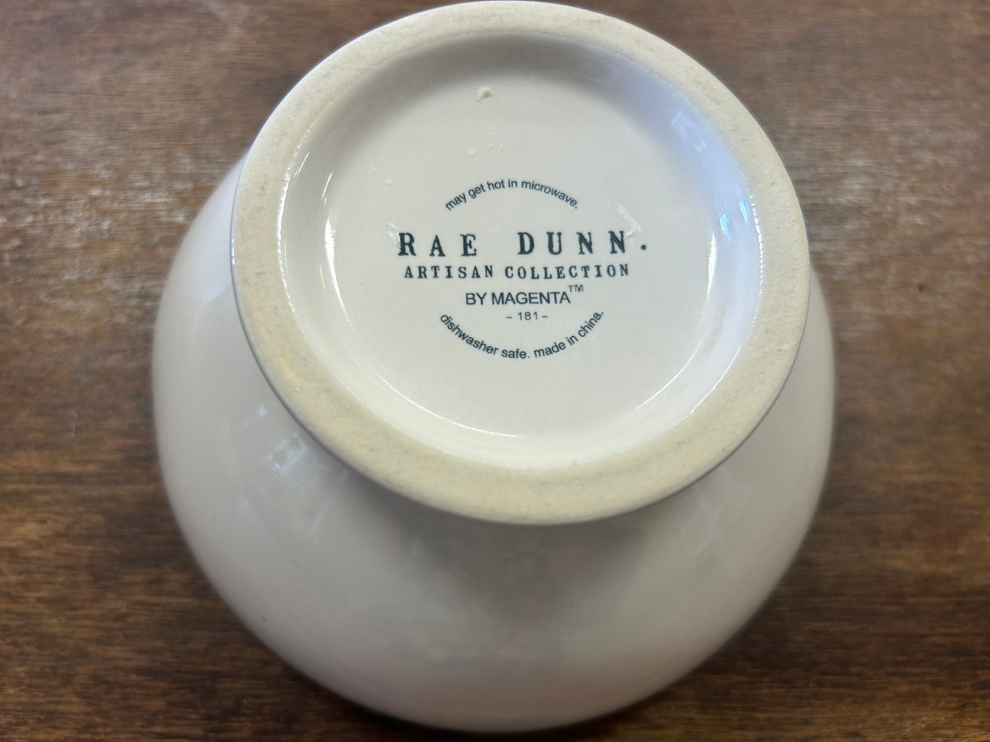 White Rae Dunn ICE CREAM Footed Bowl, 5 3/4"