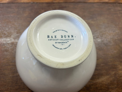 White Rae Dunn ICE CREAM Footed Bowl, 5 3/4"