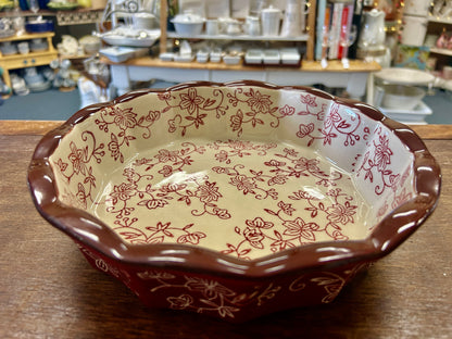 Cranberry Temptations Floral Lace Pie Plate, 9"