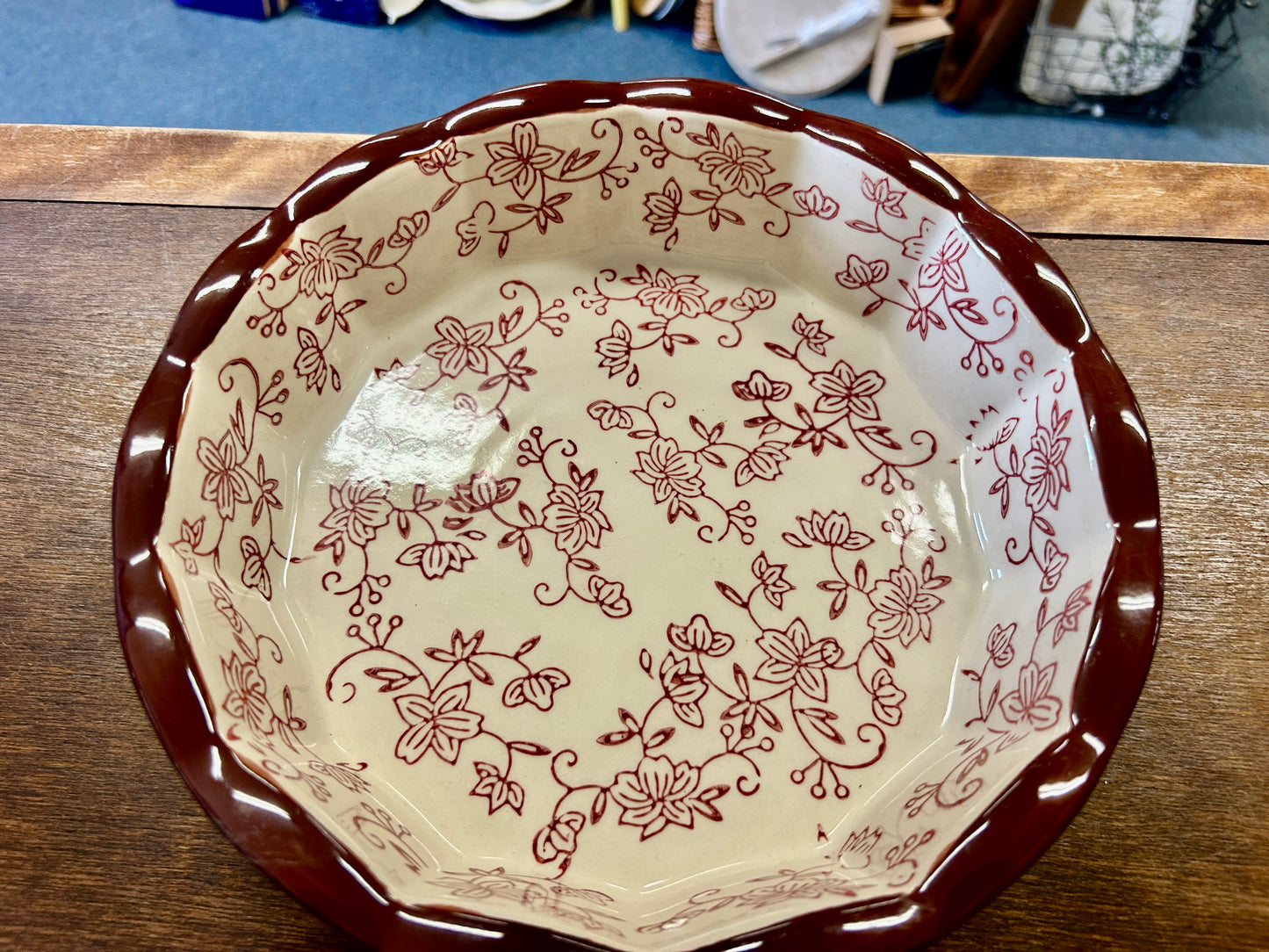 Cranberry Temptations Floral Lace Pie Plate, 9"