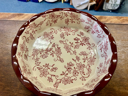 Cranberry Temptations Floral Lace Pie Plate, 9"