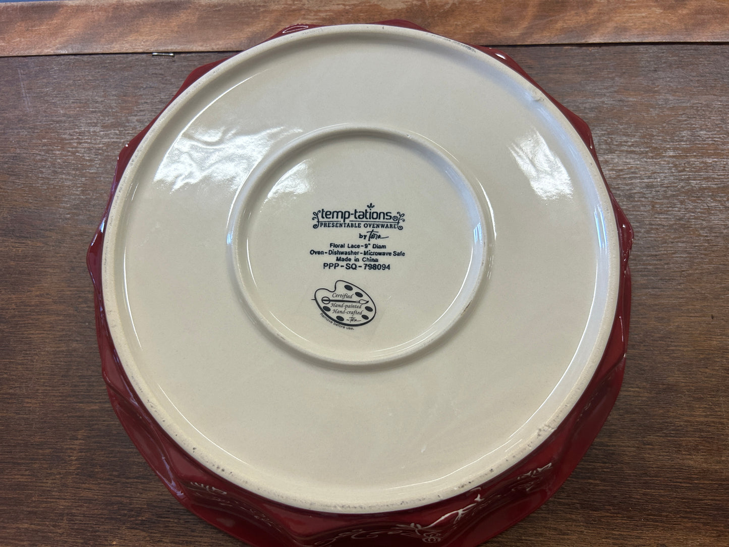 Cranberry Temptations Floral Lace Pie Plate, 9"