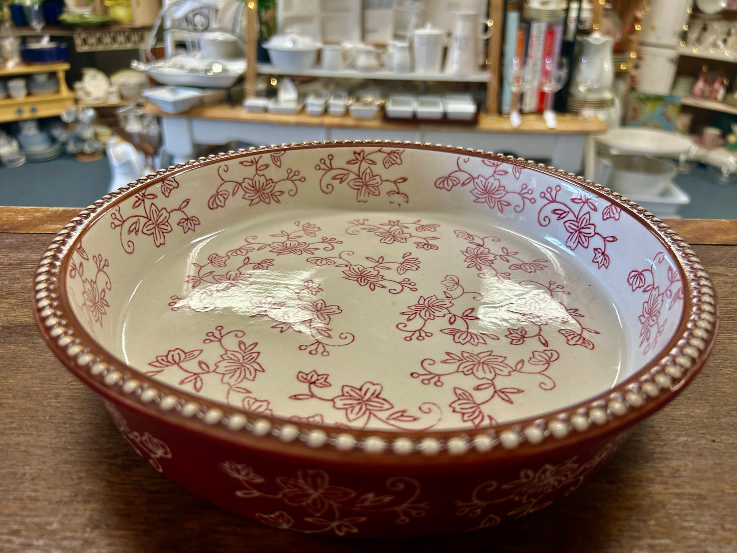 Cranberry Temptations Floral Lace 9" Round Baker, 9"