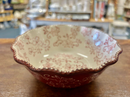 Cranberry Temptations Floral Lace Bowl, 7"