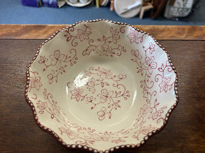 Cranberry Temptations Floral Lace Bowl, 7"