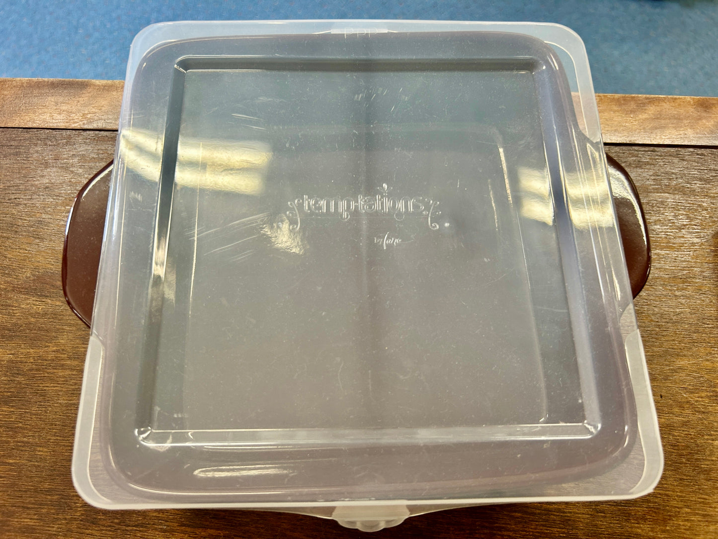 Brown Temptations Square Baker, Tray, Lid 3 pcs, 1.5 QT