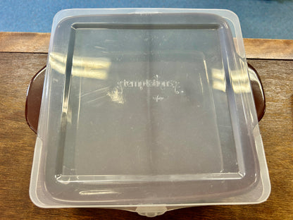 Brown Temptations Square Baker, Tray, Lid 3 pcs, 1.5 QT