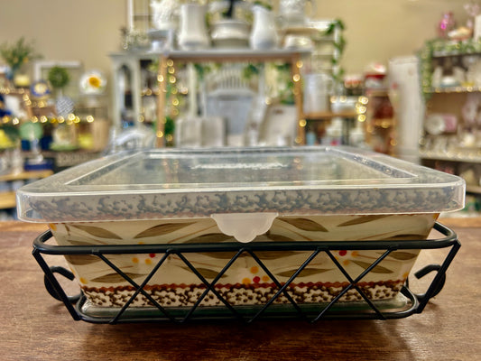 Olive Green Temptations 2 QT Baker, Lid, Rack, Trivet, 2 QT